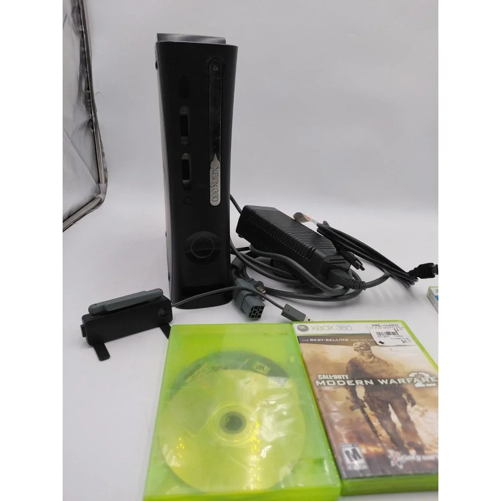 Microsoft Xbox 360 Elite 120GB Black Console Cords Tested Working 3 Games